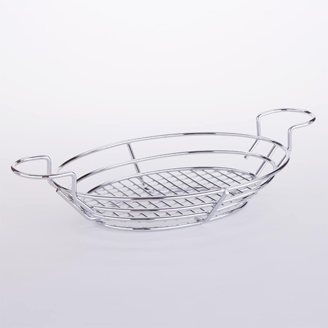 American Metalcraft BSKC118 Oval Wire Basket with Ramekin Holder