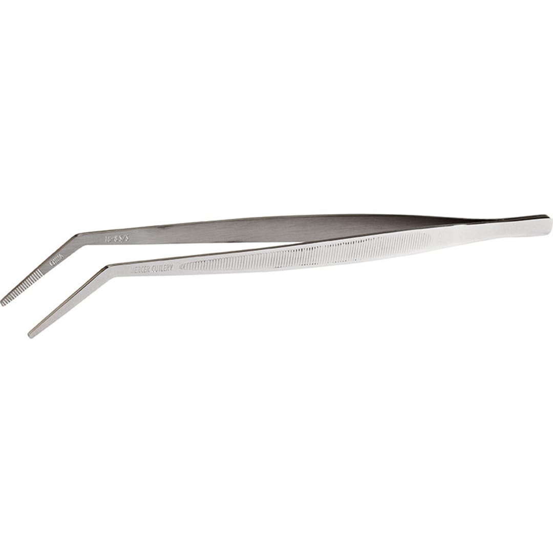 Mercer Culinary M35131 Curved 9.38" Precision Tongs / Tweezers