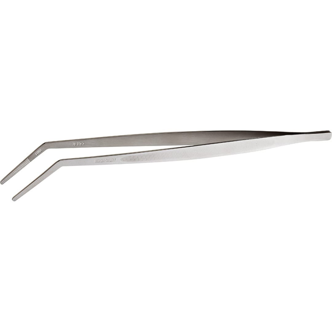 Mercer Culinary M35133 Curved 11.75" Precision Tongs / Tweezers