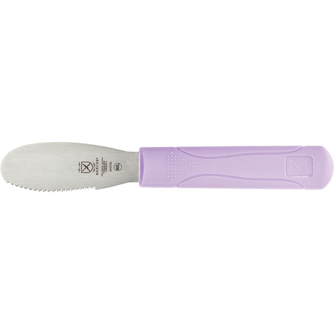Mercer Culinary M18780PU Millennia 3.5" Purple Serrated Spreader