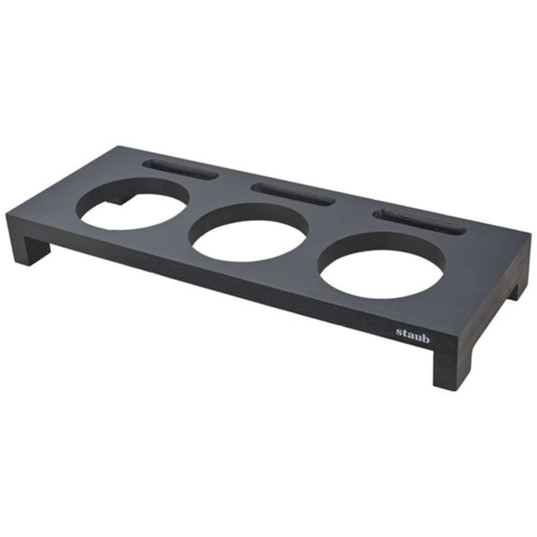 Staub USA 1190700 Black Wood 16-1/2 x 6-1/4" Mini Cocotte Stand