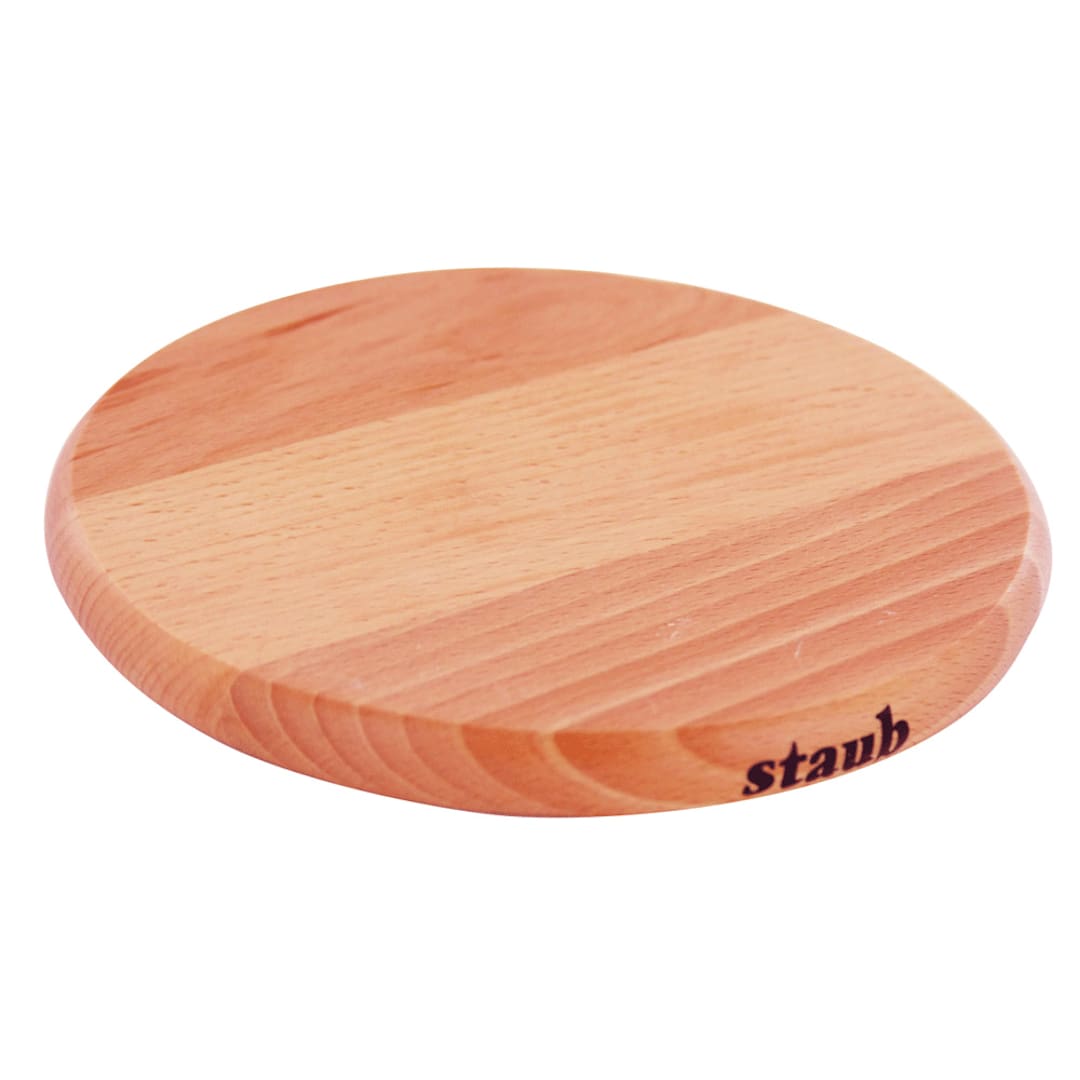 Staub USA 41190732 Wooden 6" Round Medium Magnetic Trivet