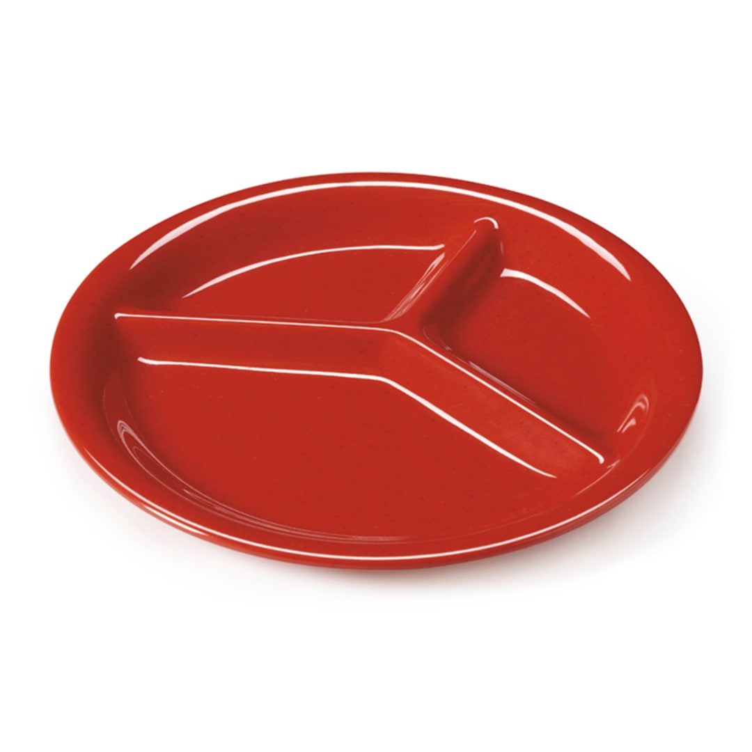 G.E.T. CP-10-RSP Red Sensation Melamine 3-Compartment Plate