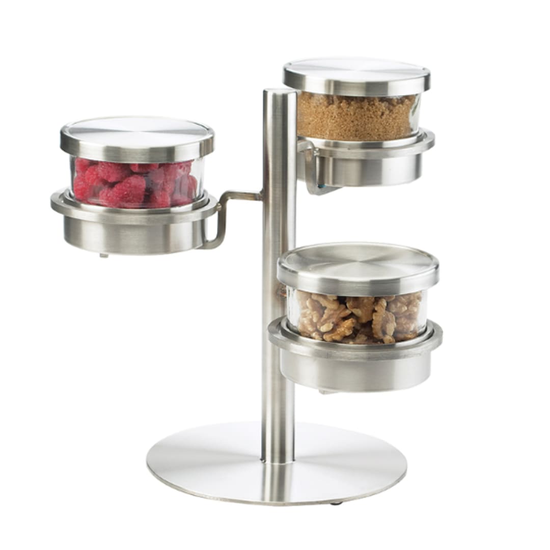 Cal-Mil 1855-4-55HL 3-Tier Display With 16 Oz. S/S Hinged Lid Jars