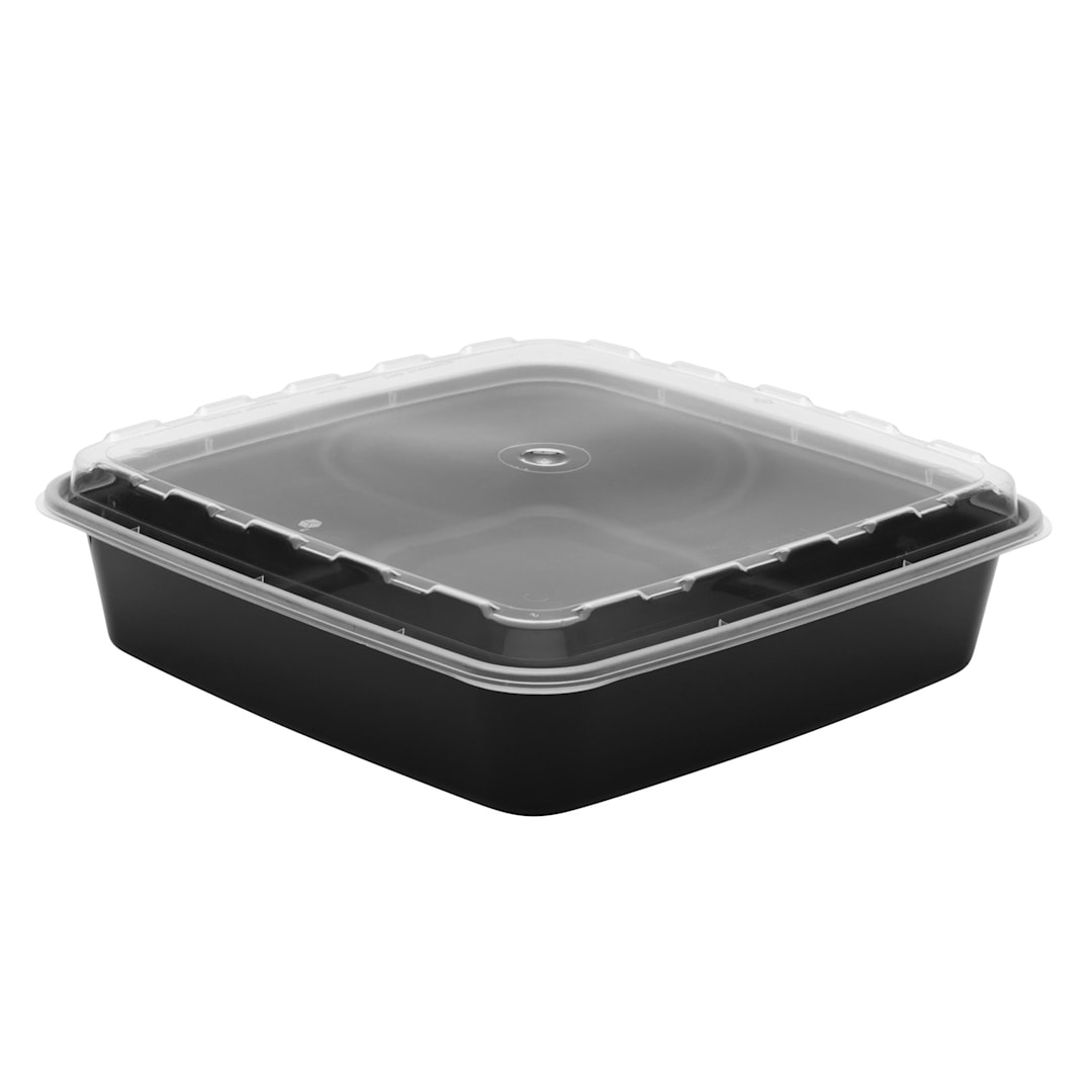 Cube Plastics CR-1047B Combo Pack Square 48 Oz. Container