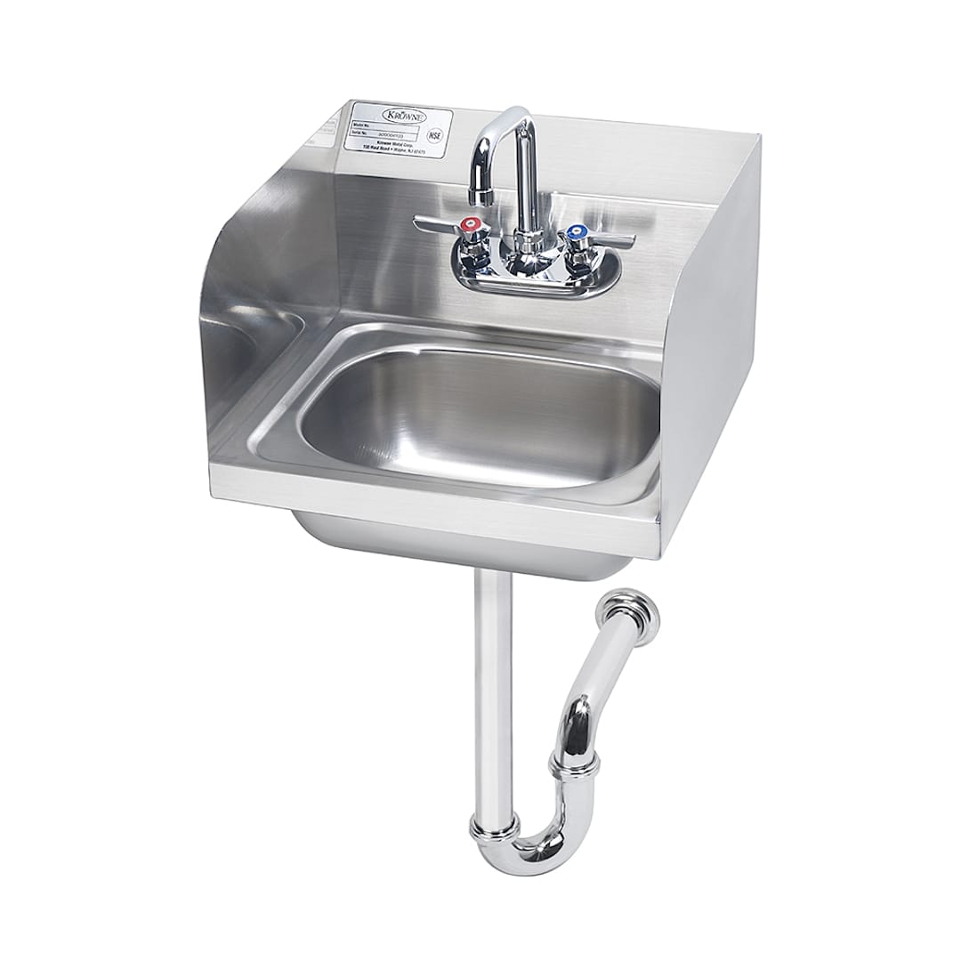 Krowne® HS-5 Hand Sink with Side Splashes & P-Trap