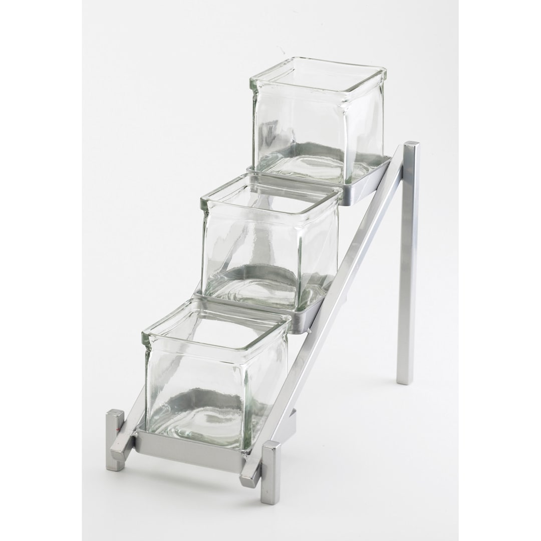 Cal-Mil 1149-74 One by One Glass Jar Display with Silver Base