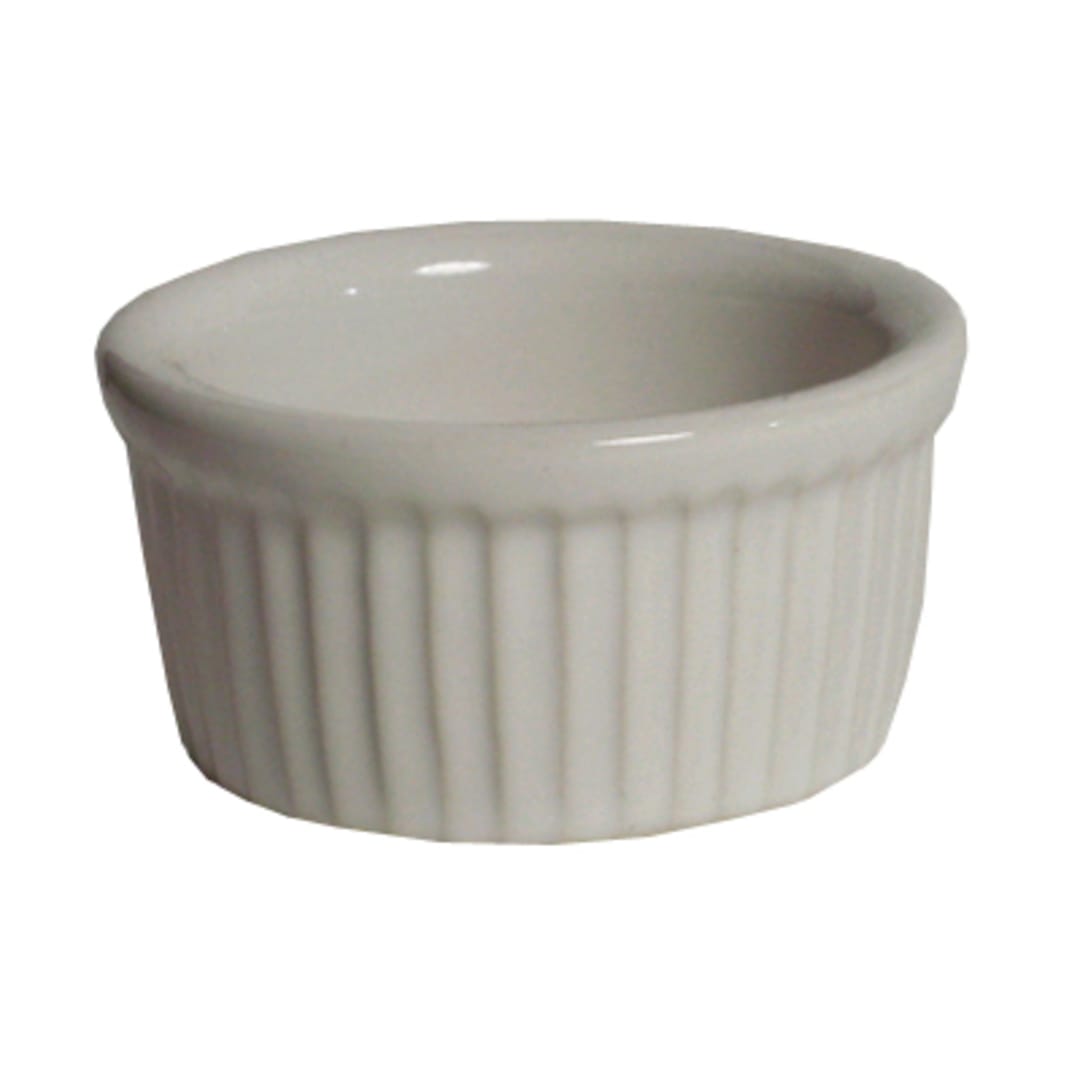 Tuxton BWX-0352 3-1/2 Oz. White Fluted Ramekin