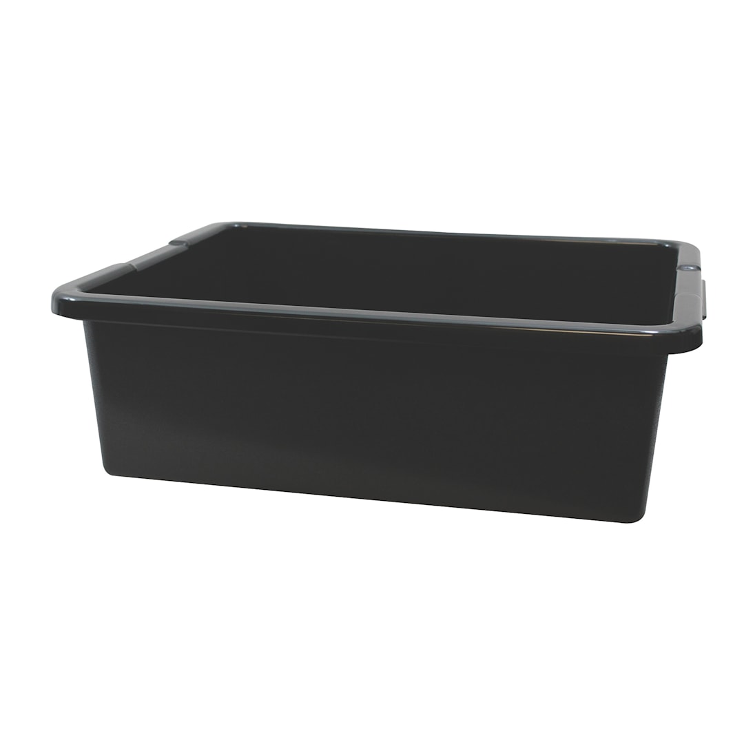 TableCraft 1557B Black 21" x 17" x 7" Tote / Bus Box