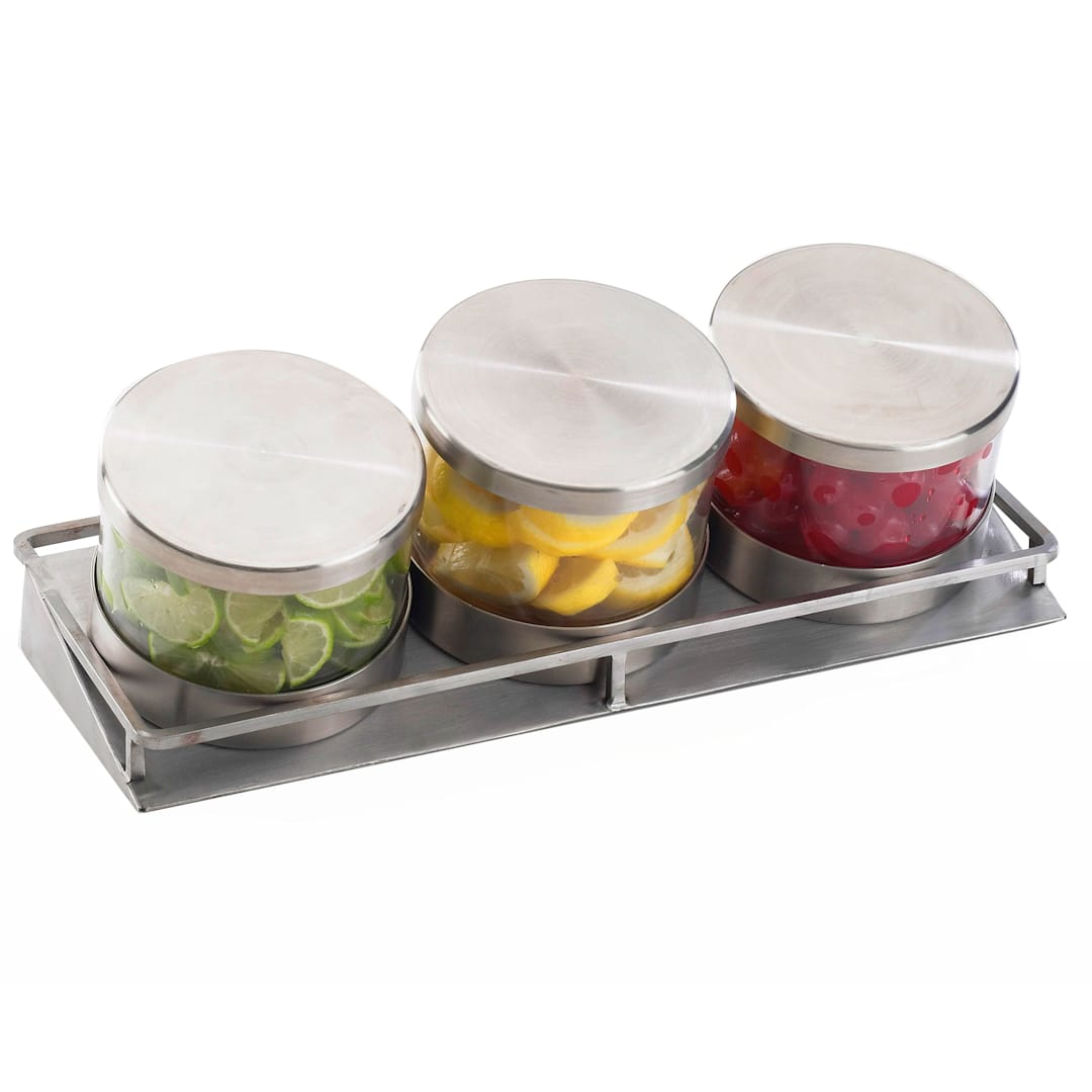 Cal-Mil 1850-4-55 Mixology Jar Display with Stainless Steel Lids