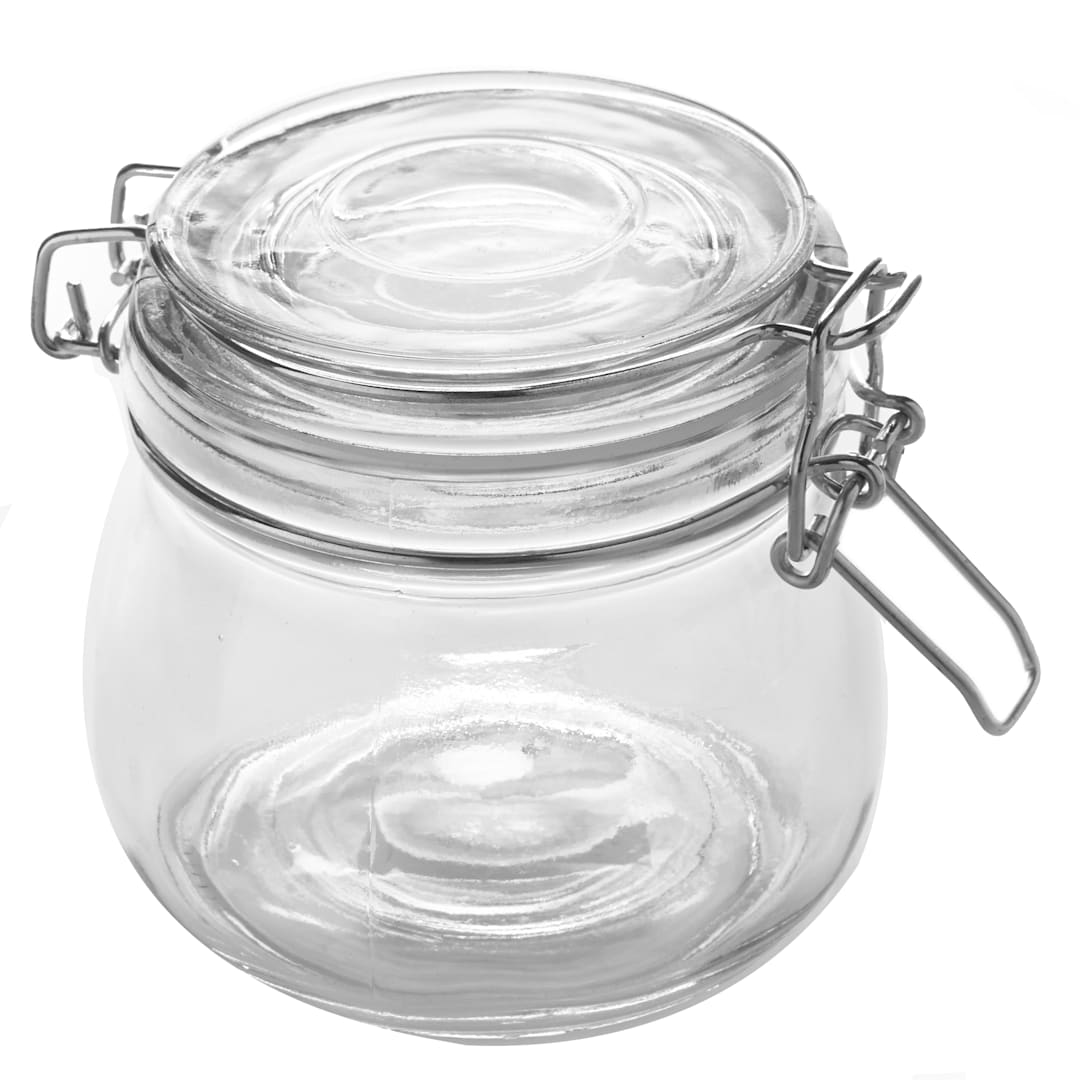 American Metalcraft HMJ4 Glass Hinged 16 Oz. Apothecary Jar