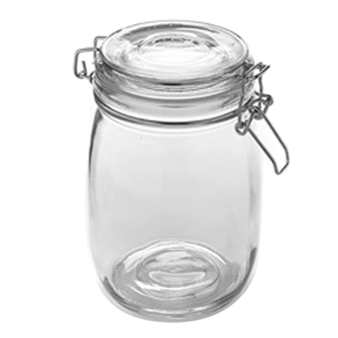 American Metalcraft HMJ6 Glass Hinged 35 Oz. Apothecary Jar