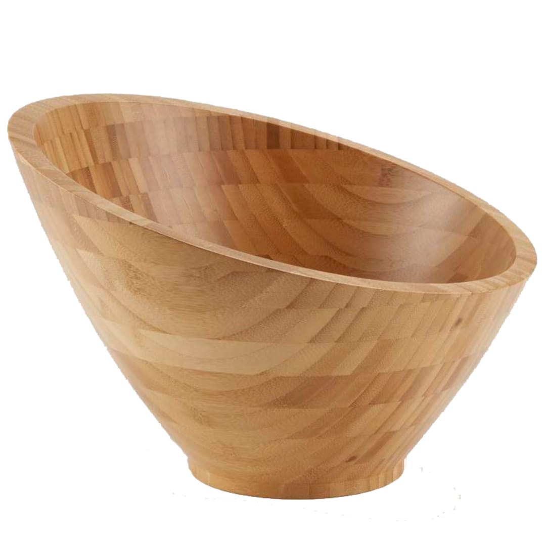 American Metalcraft BAMSL112 Bamboo 80 Oz. Angled Bowl