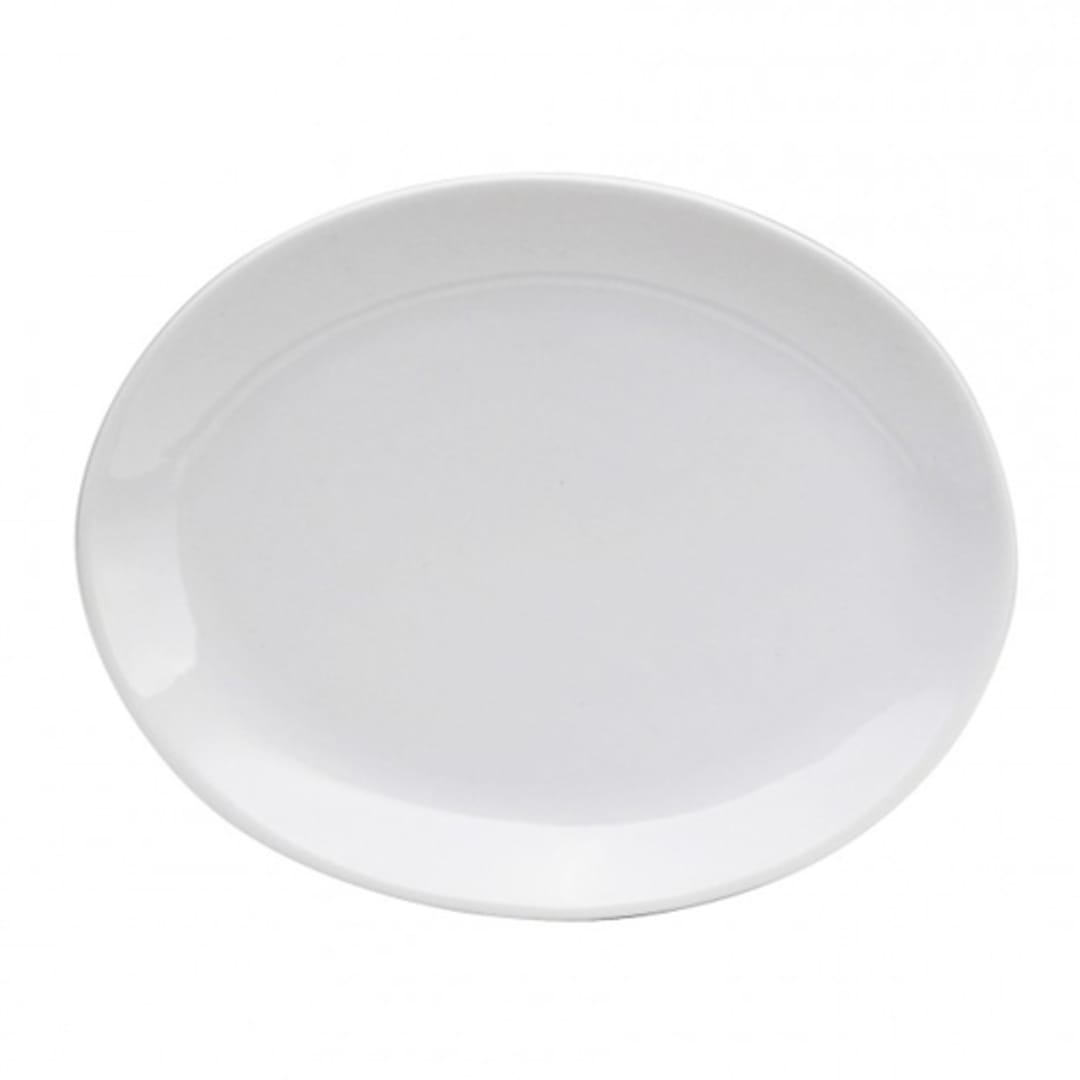 1880 Hospitality F8000000331 Bright White 8" Oval Coupe Platter - 36/CS