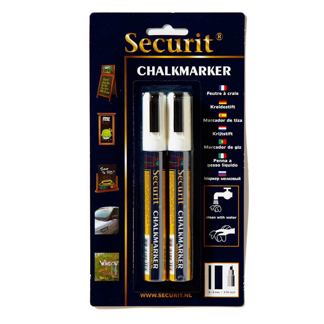 American Metalcraft BLSMA510WT White Small Tip Chalk Marker - 2 / PK