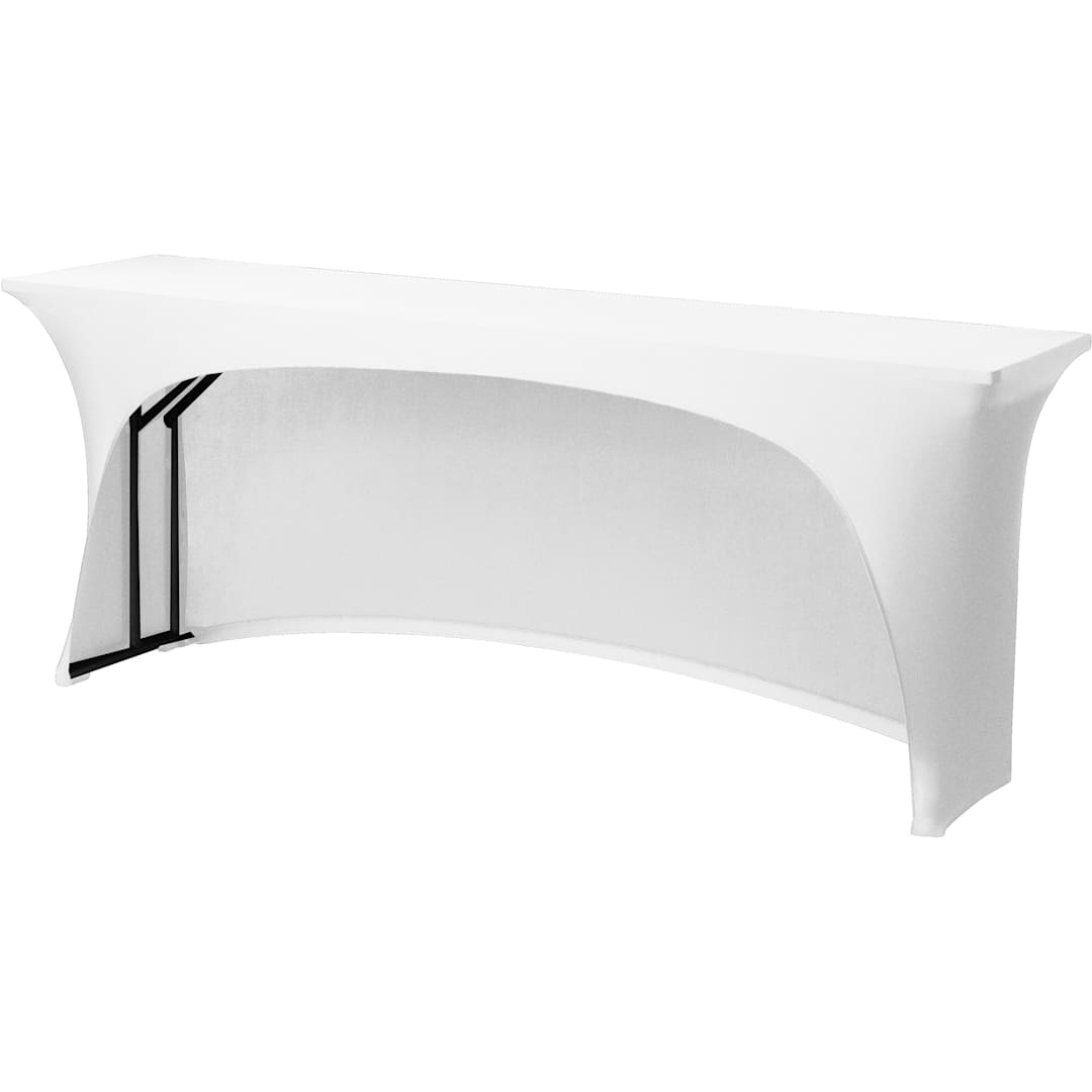 Snap Drape CC630-WHITE Poly / Spandex 6' x 30" Table Cover