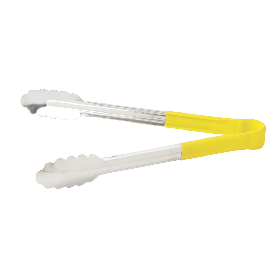 Darling Foodservice Utility Tongs with Yellow Polypropylene Handle