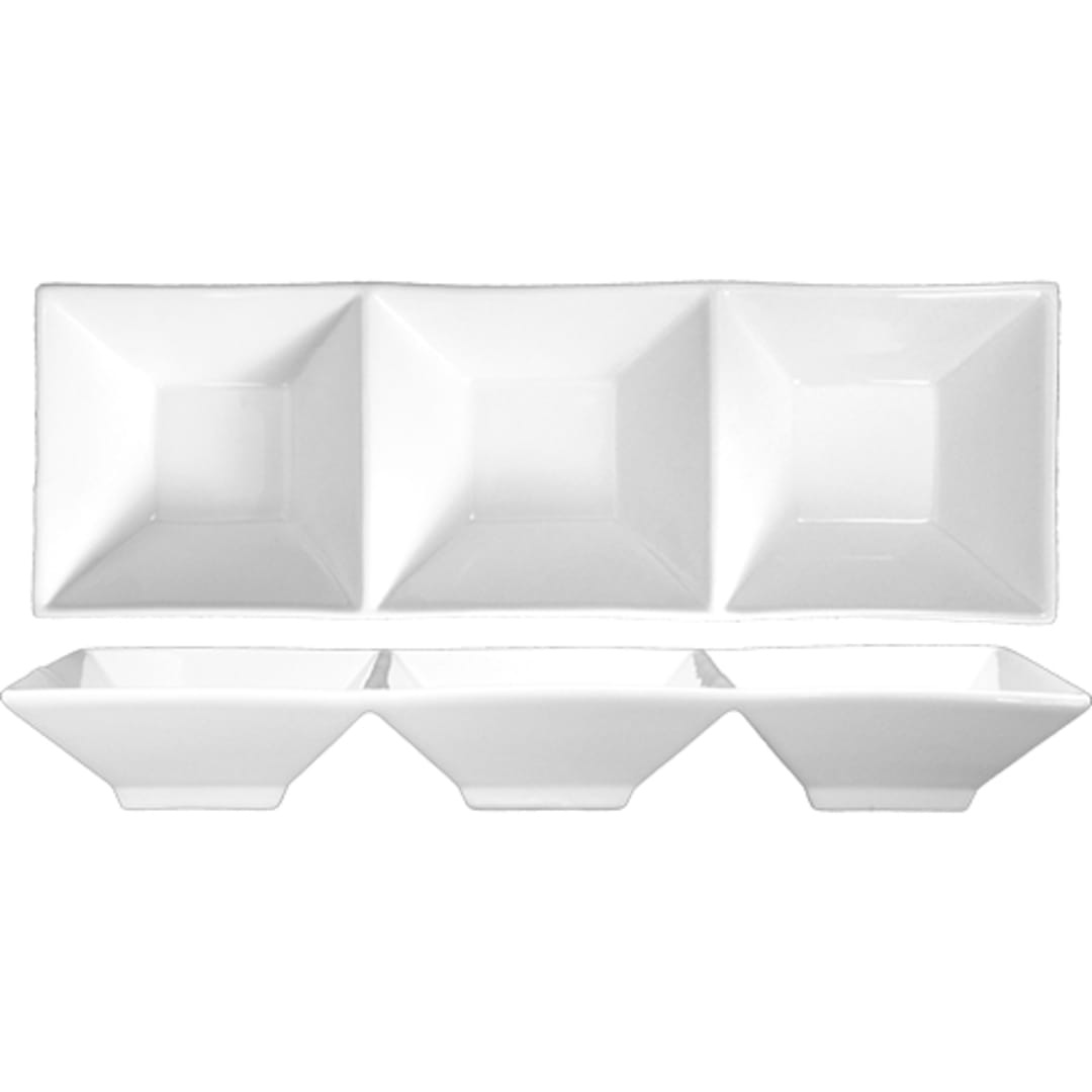 International Tableware FA3-9 White 9" Triple Bowl