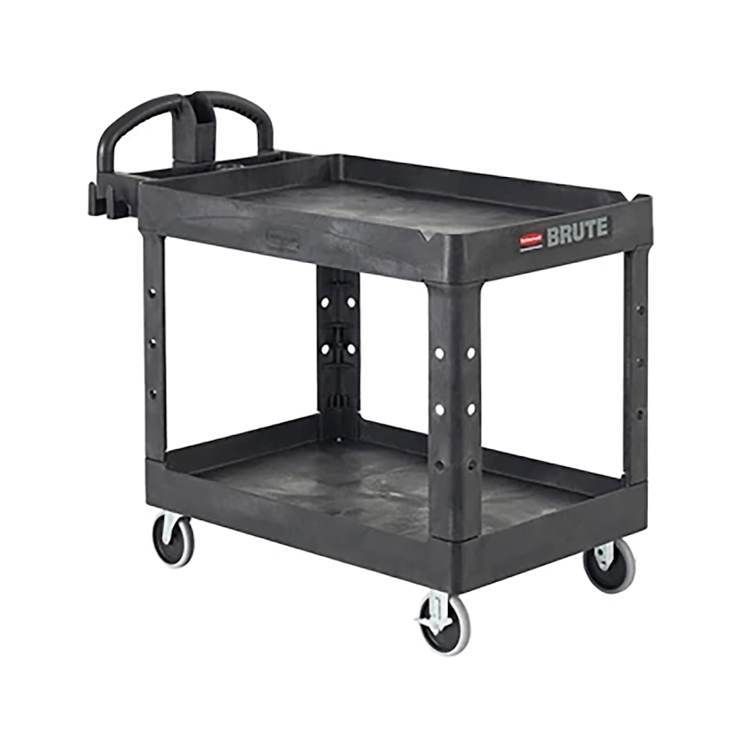 Rubbermaid FG454600BLA 2-Shelf Heavy Duty Utility Cart