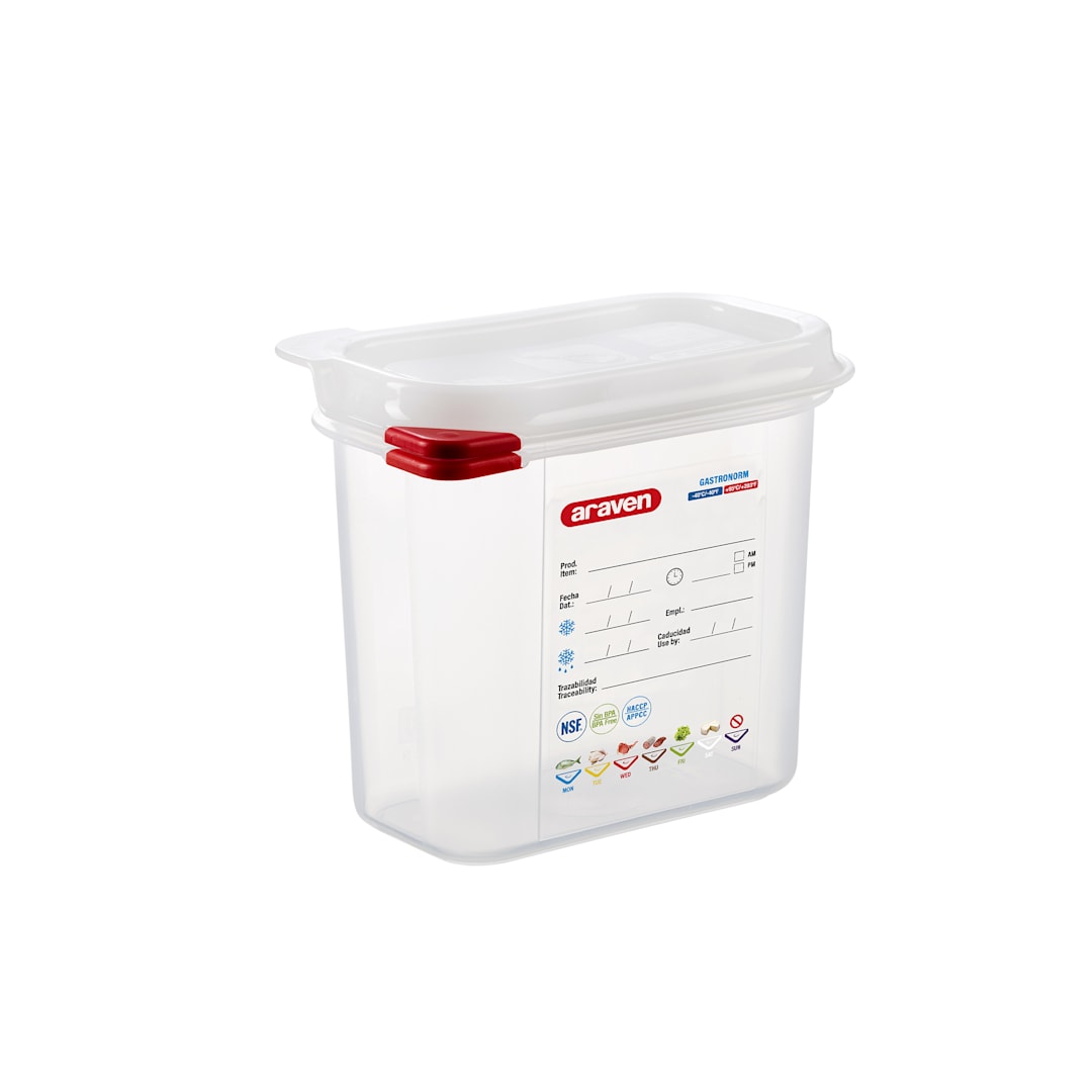 Araven 3022 Transparent 1/9 Size 1.6 Qt. Food Storage Box