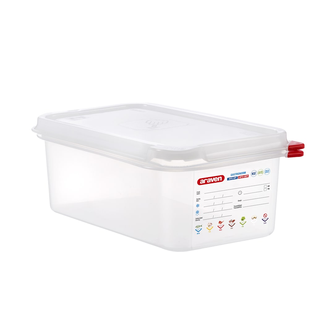 Araven 3027 Transparent 1/4 Size 2.9 Qt. Food Storage Box