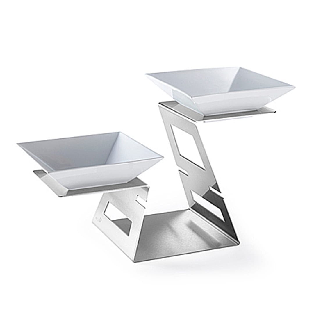 Rosseto SM221 Swan Multi-Level S/S Riser System With 2 Porcelain Bowls