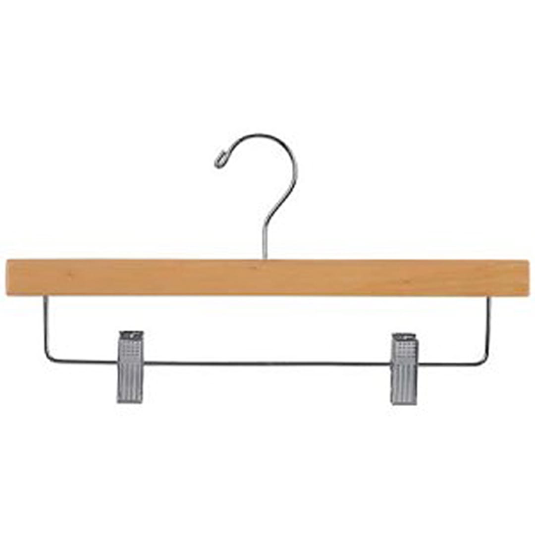 Hangers Direct HD500500 Flat 14" Wood Bottom Hanger w/ Clips