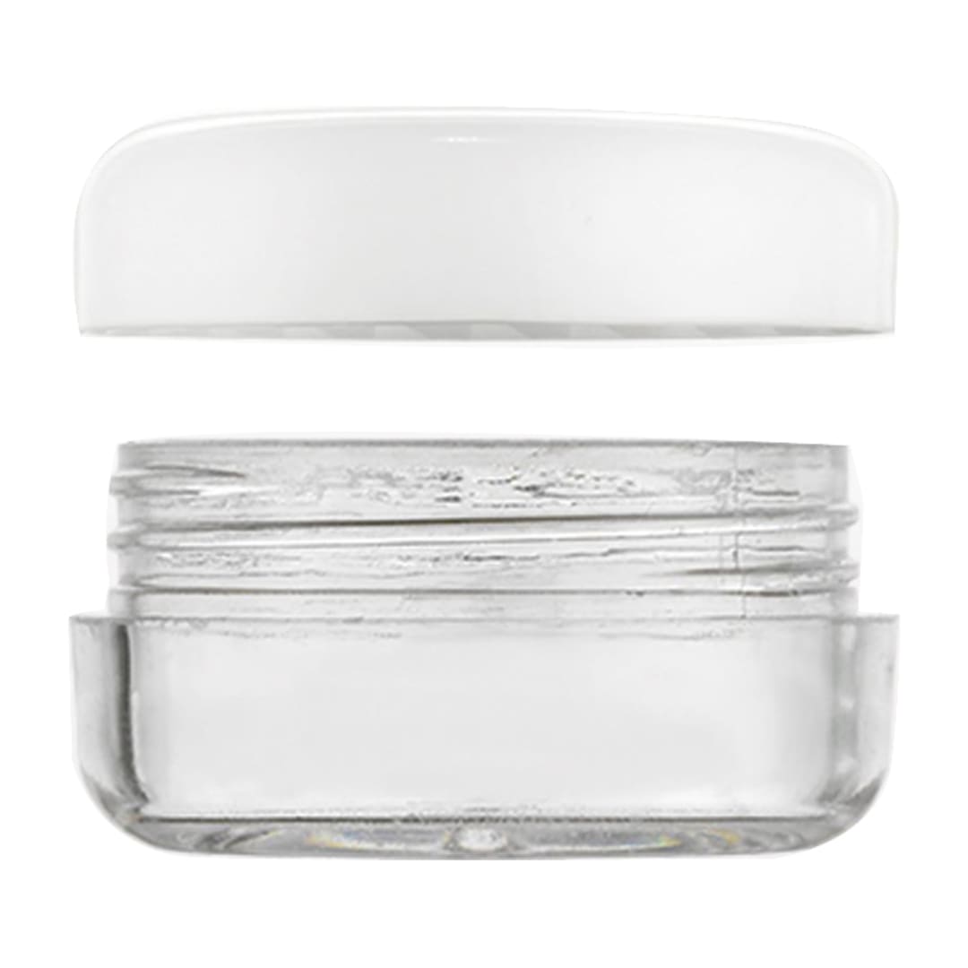 Qospa 29508 Clear 5 ml Jar with White Cap and Labels