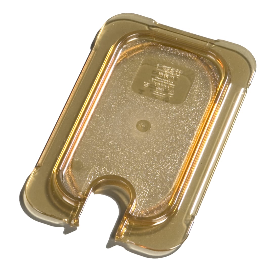 Carlisle 10537U13 StorPlus Universal Amber Notched 1/9 Size Flat Lid