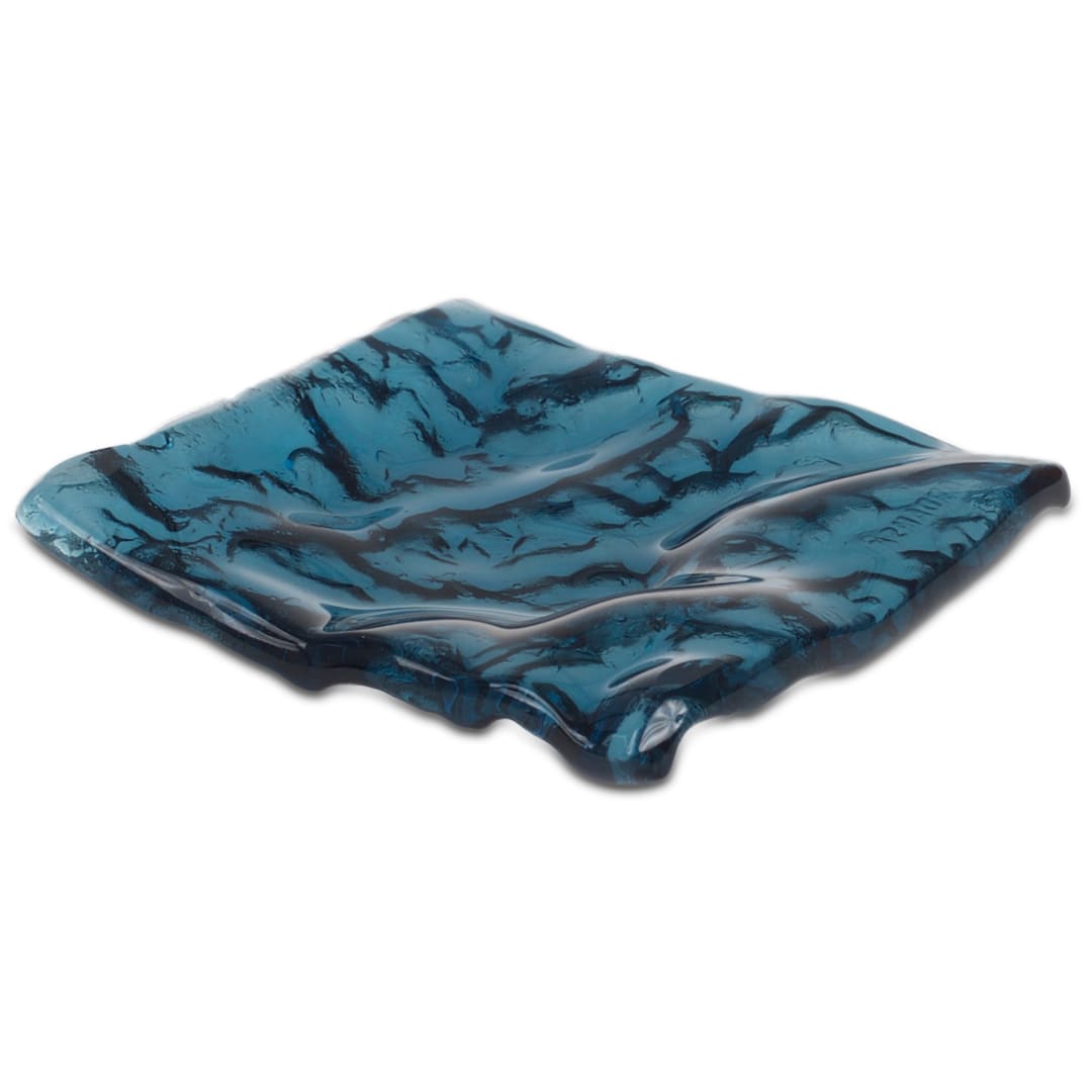 J.B. Prince R1051 Ocean Blue Square Glass Tray