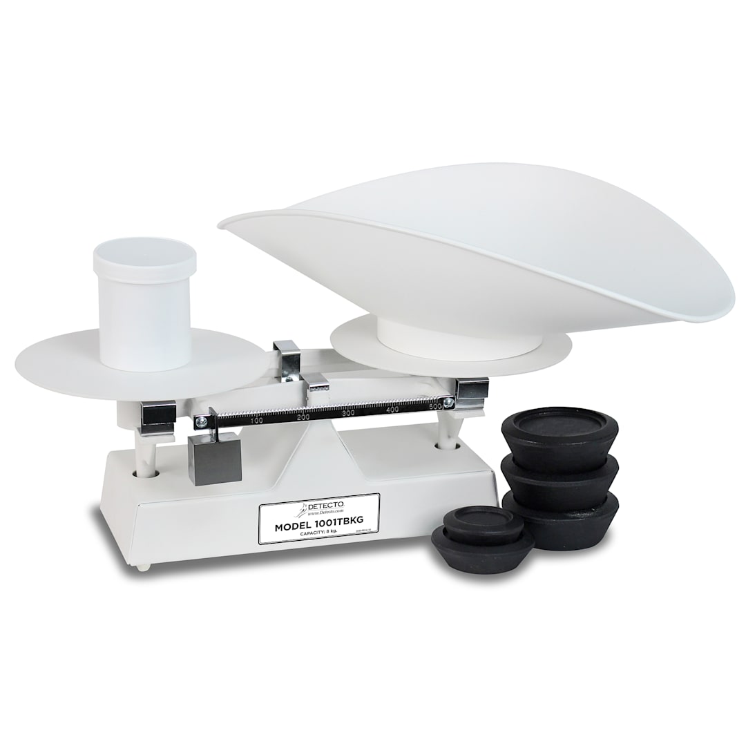 Detecto® Scale 1001TBKG White 8 kg. Baker Dough Scale with Scoop