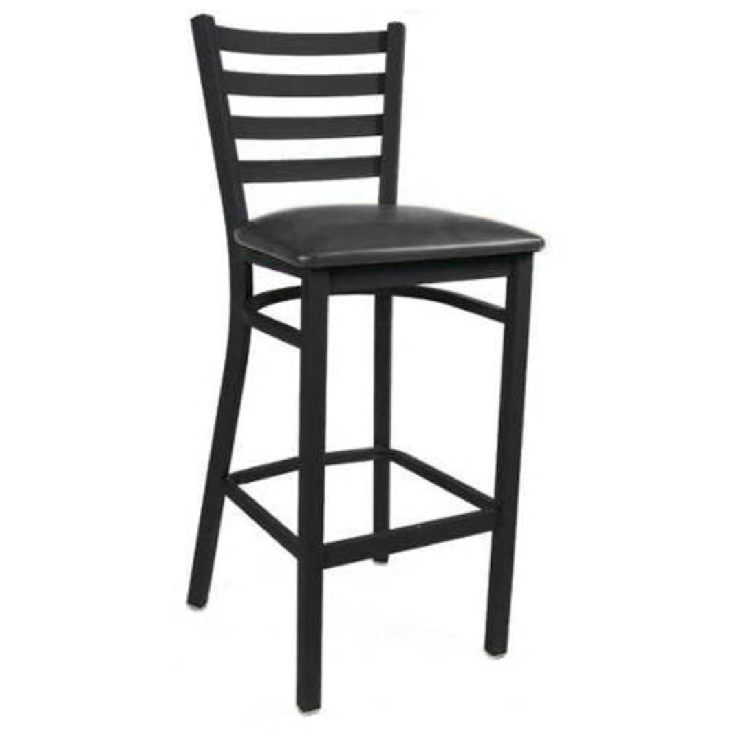 MKLD Commercial Furniture M841BS-BLACK Ladder Back Metal Bar Stool