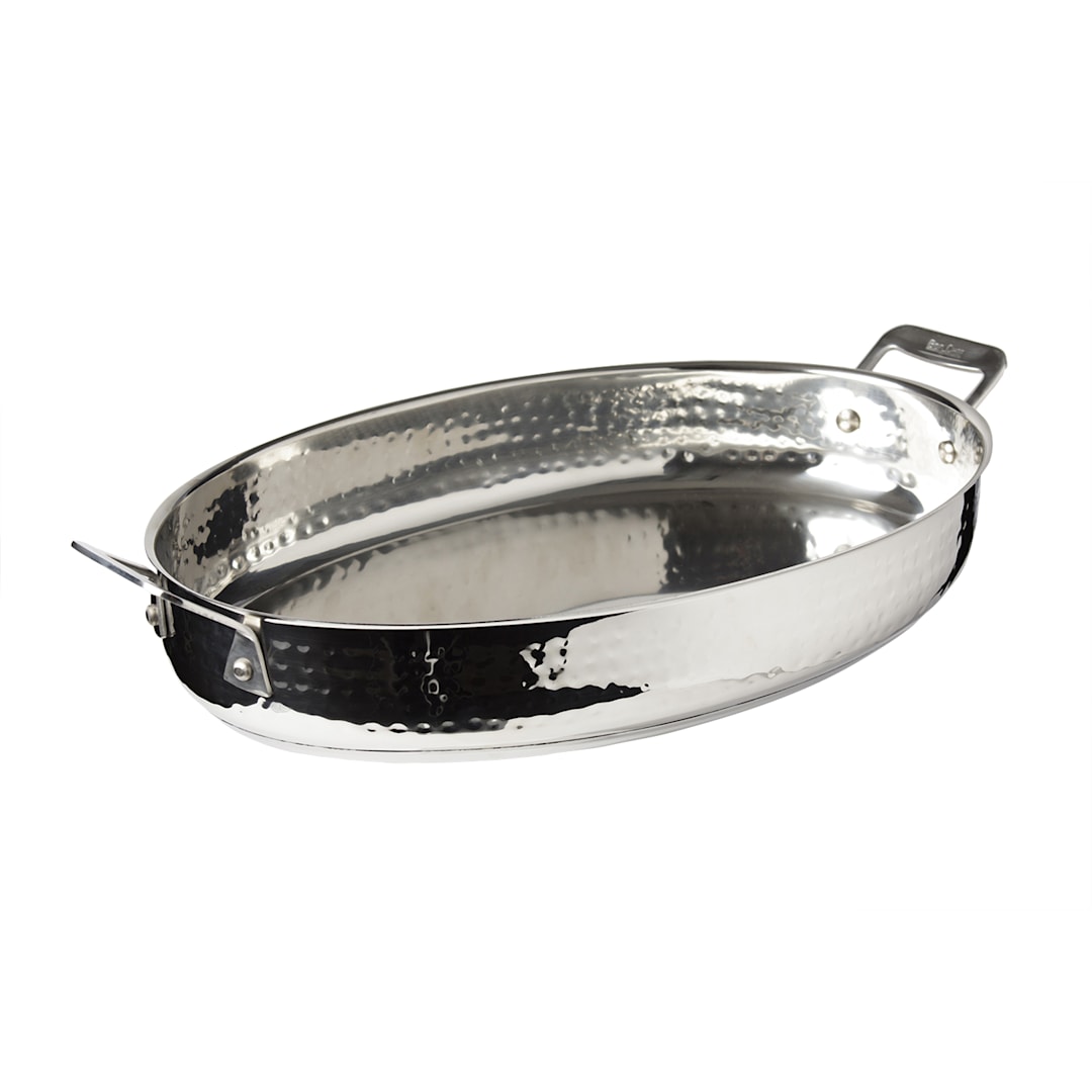 Bon Chef 60018HF Hammered 4 Qt. Au Gratin Oval Cucina