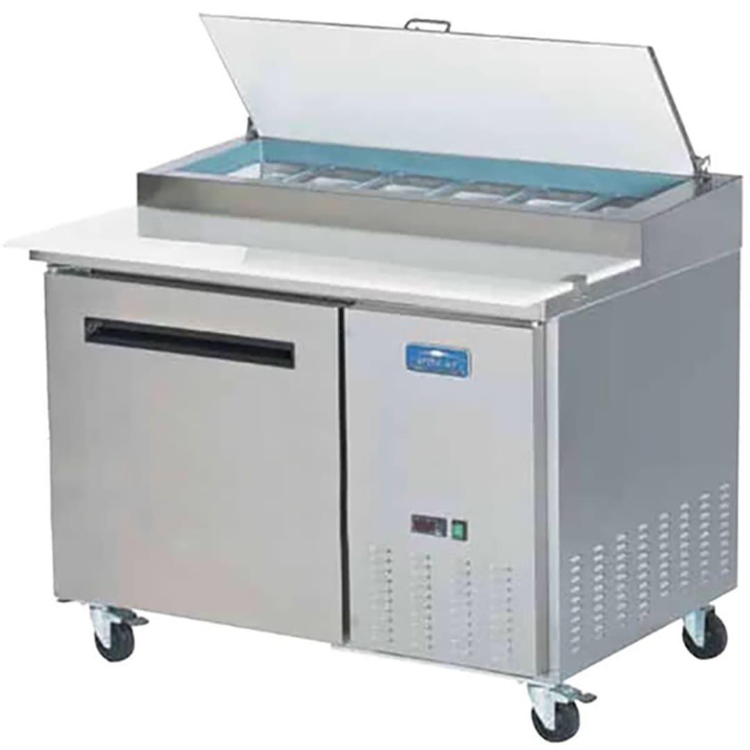 Arctic Air APP48R Single Door 6 Pan 12 Cu Ft Pizza Prep Table
