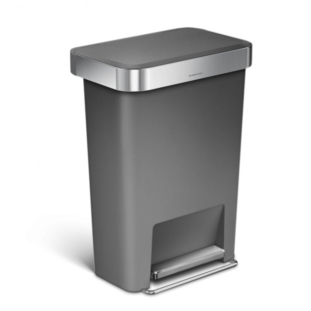 simplehuman® CW1386 Grey Rectangular 45L Step Trash Can
