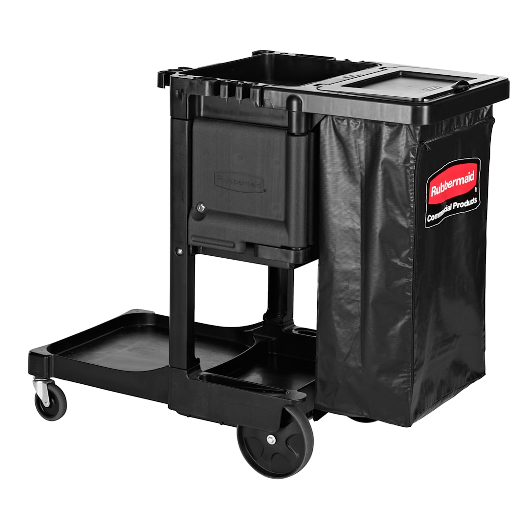 Rubbermaid 1861430 Black Janitorial Cart With Locking Cabinet