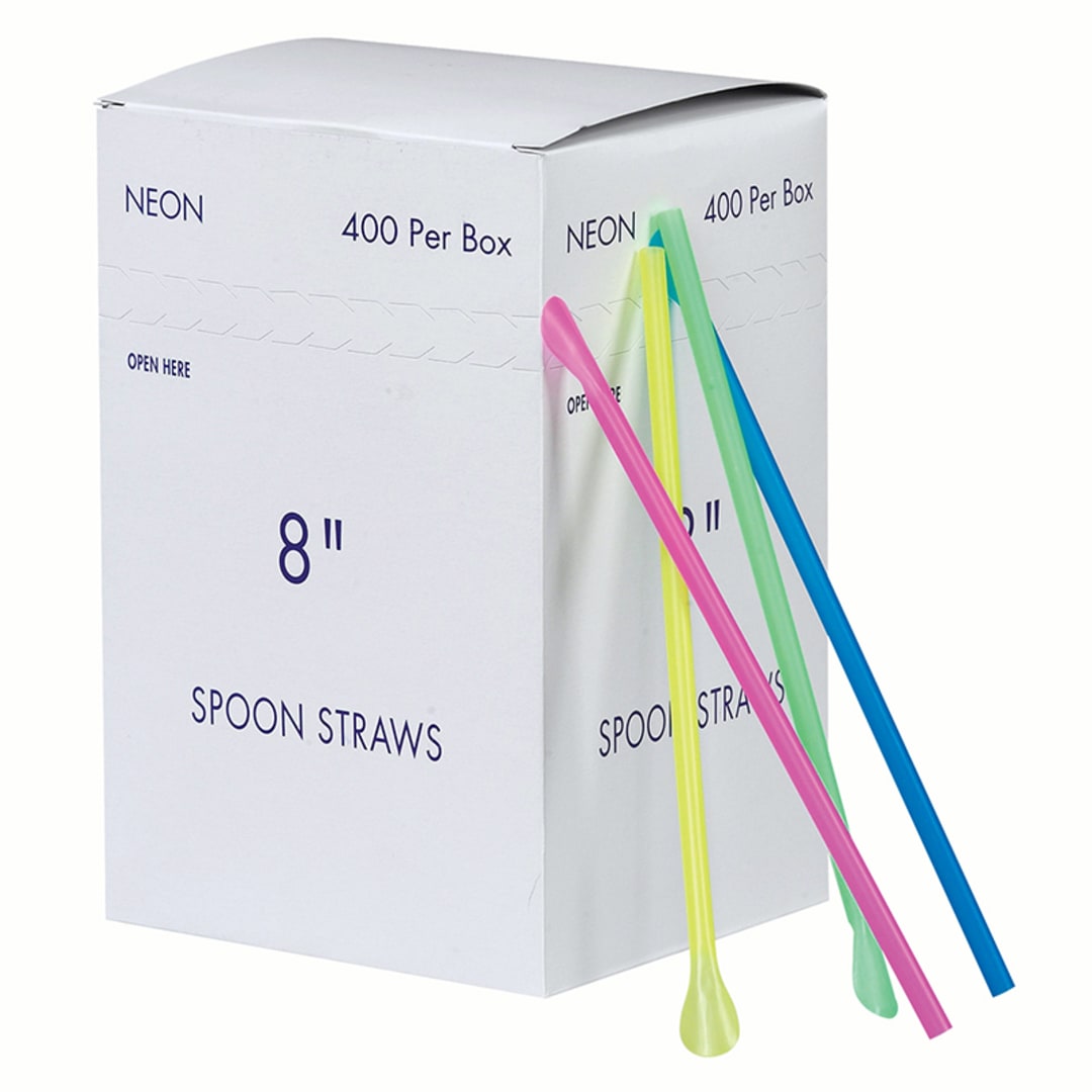 Gold Medal® 1120M Neon 8" Disposable Spoon Straws