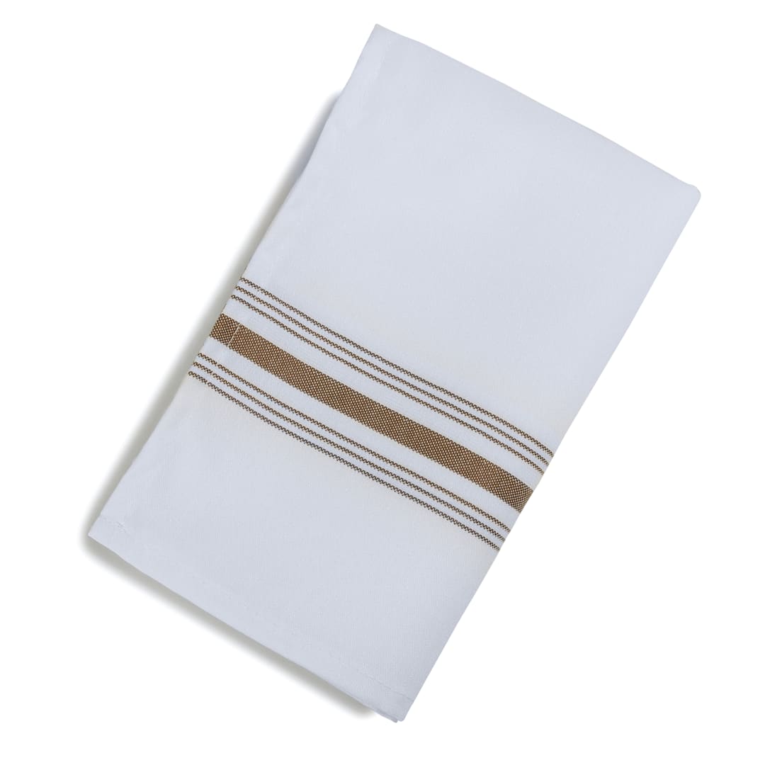 Marko 53771822NH515 Chocolate SoftWeave Bistro Stripe Napkin - Dozen