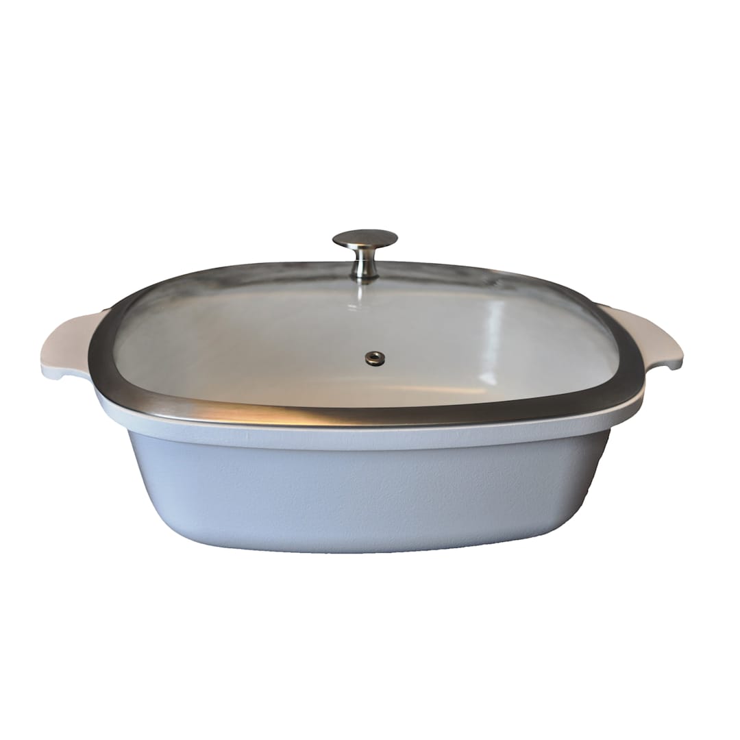 Spring USA® 8268-2/28 Motif 4 Qt. White Casserole with Glass Cover