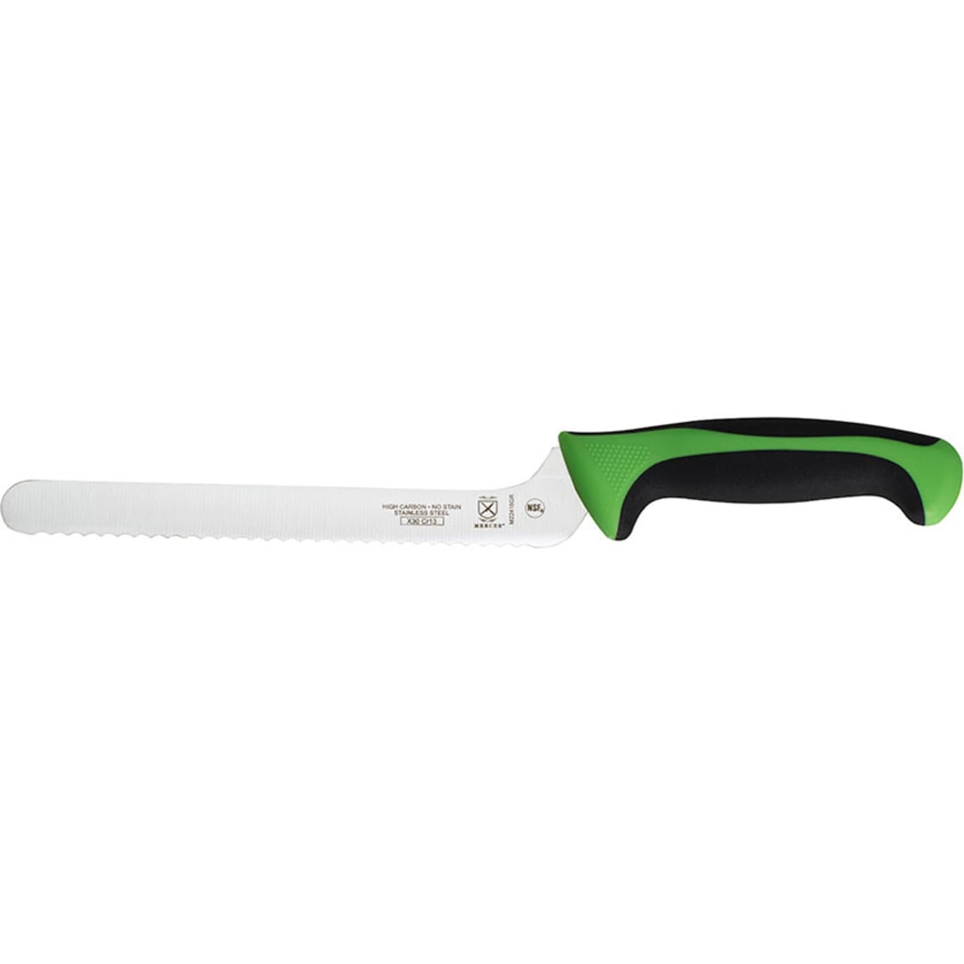Mercer Culinary M22418GR Millennia 8" Green Offset Bread Knife