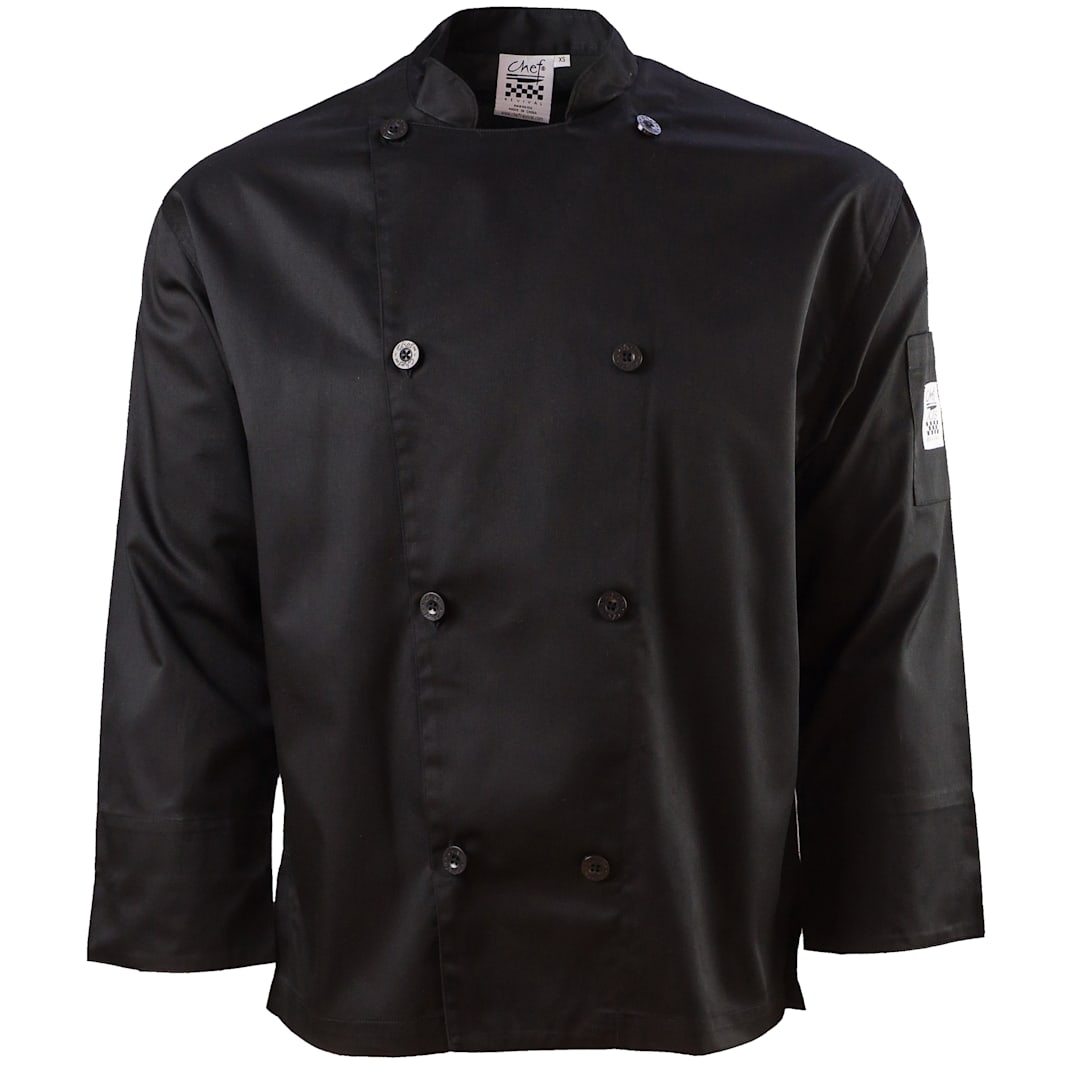 Chef Revival J200BK-XL Performance XL Black Long Sleeve Chef Jacket