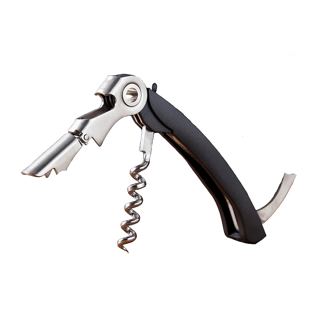 Vacu Vin 68514606-USA Dual Hinge Corkscrew with Opener & Foil Cutter
