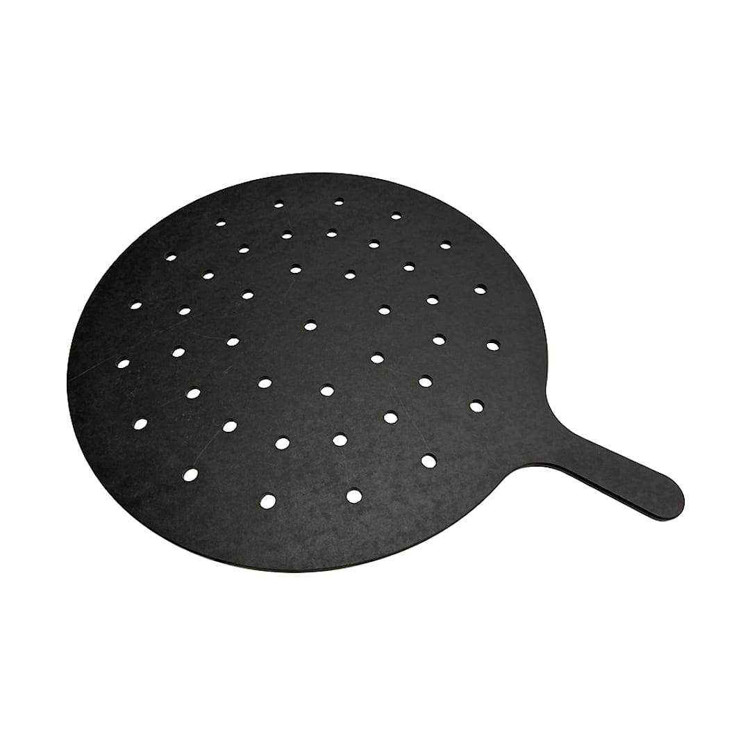 Black 18" Round Pizza Board with Handles