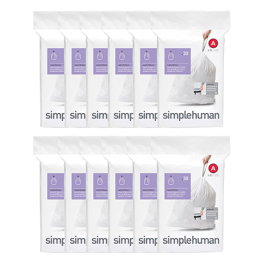simplehuman CW0250 Code A 1.2 Gal Custom White 360 Liners