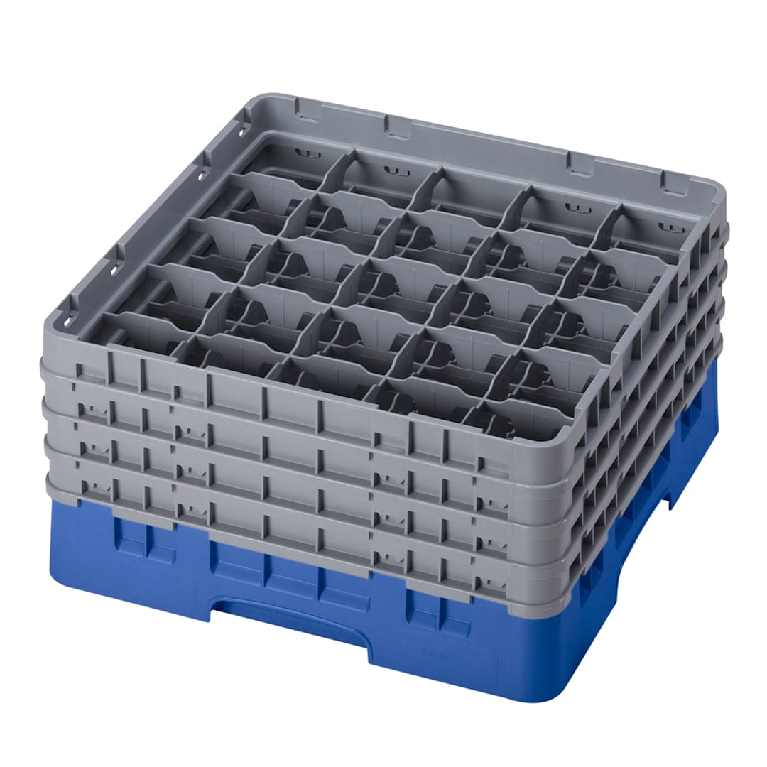 Cambro 25S800168 Camrack Blue 25 Comp Glass Rack w/ 4 Ext- 2 / CS