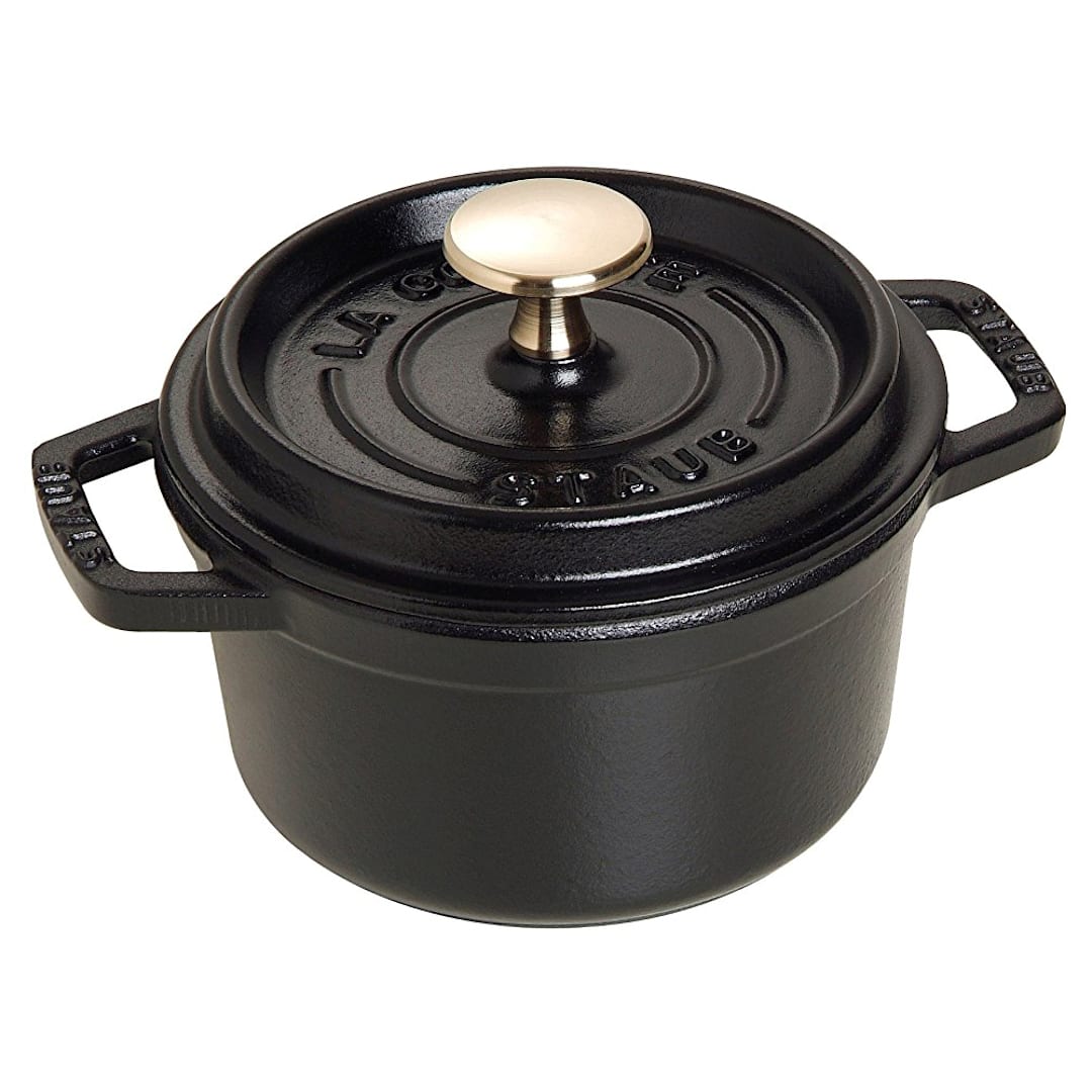 Staub USA 1101425 Matte Black .75 Qt Cast Iron Mini Cocotte/Dutch Oven