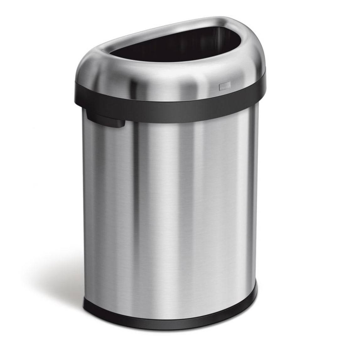 simplehuman CW1473 Brushed S/S 80 Liter Semi Round Waste Can