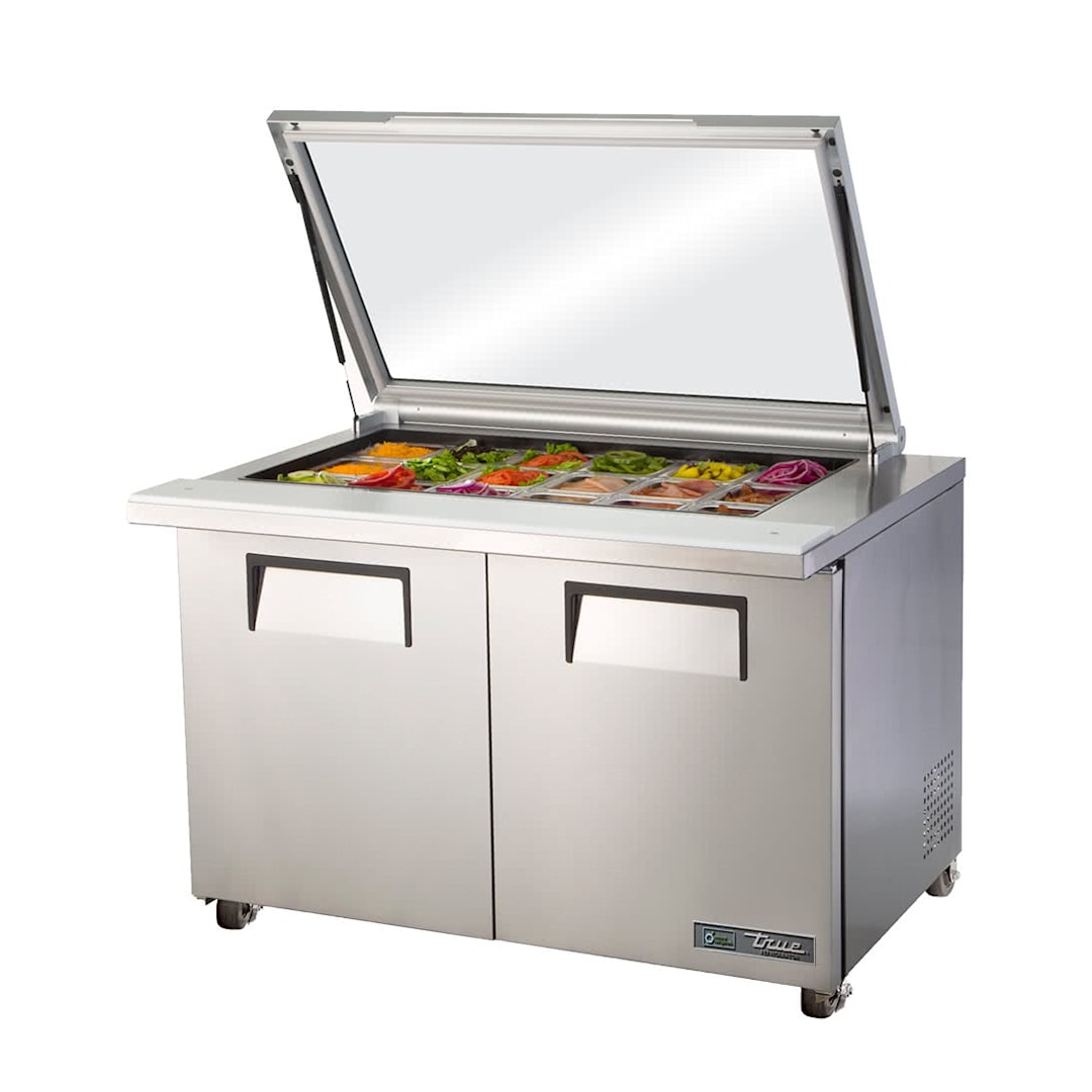 True TSSU-48-18M-B-FGLID-HC Glass Top Sandwich / Salad Prep Unit