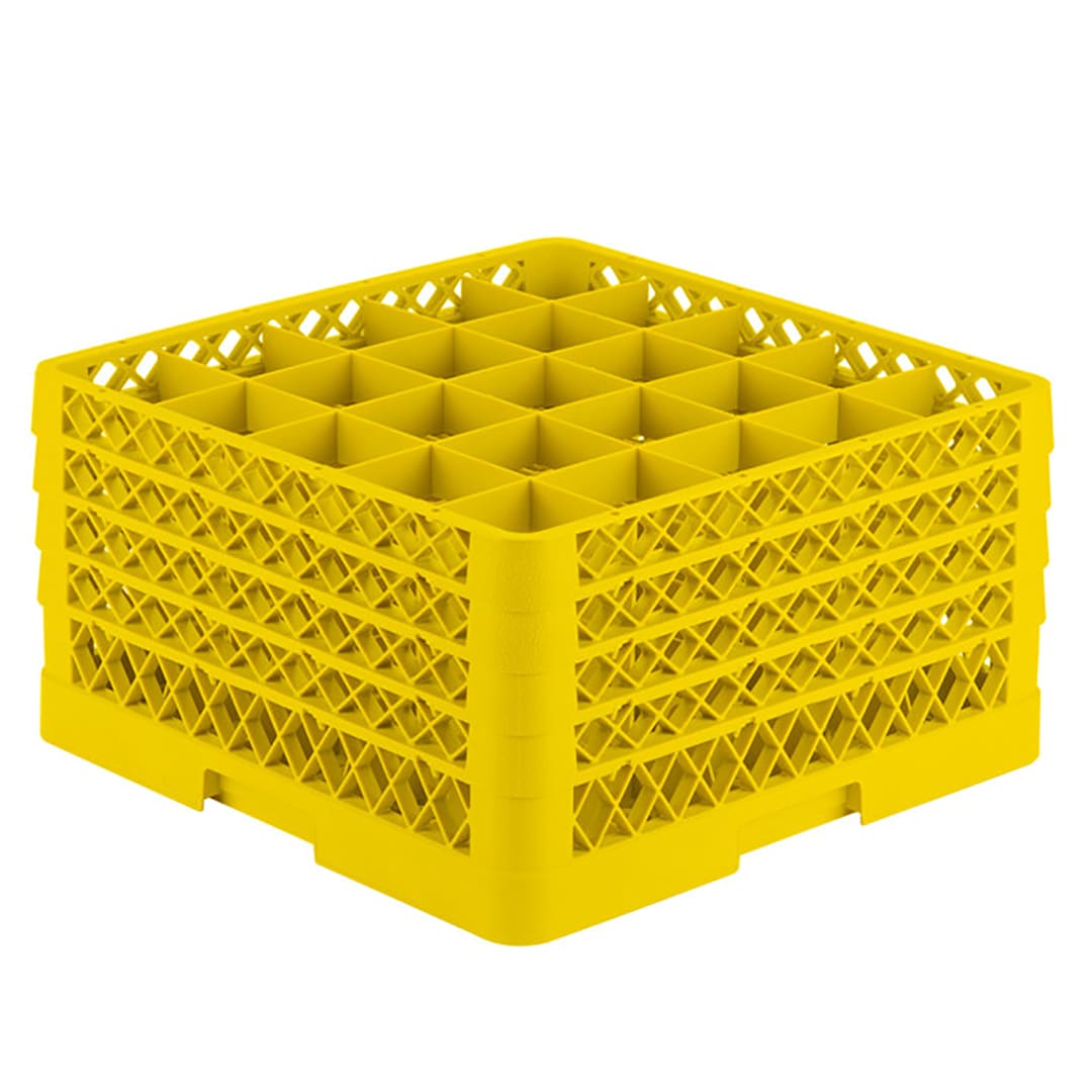 Traex TR6BBBB-08 Yellow 25 Compartment Glass Rack