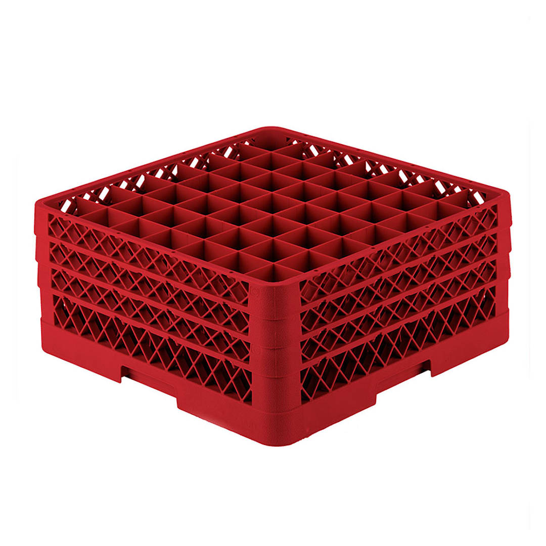 Traex TR9EEEE-02 Red 49 Compartment Glass Rack
